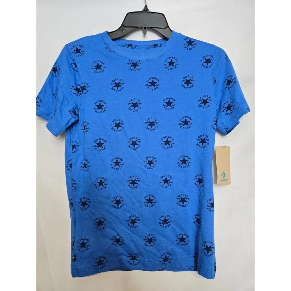 NWT Converse Renew Boys Blue Slushy All Star Logo Graphic T-Shirt Size M